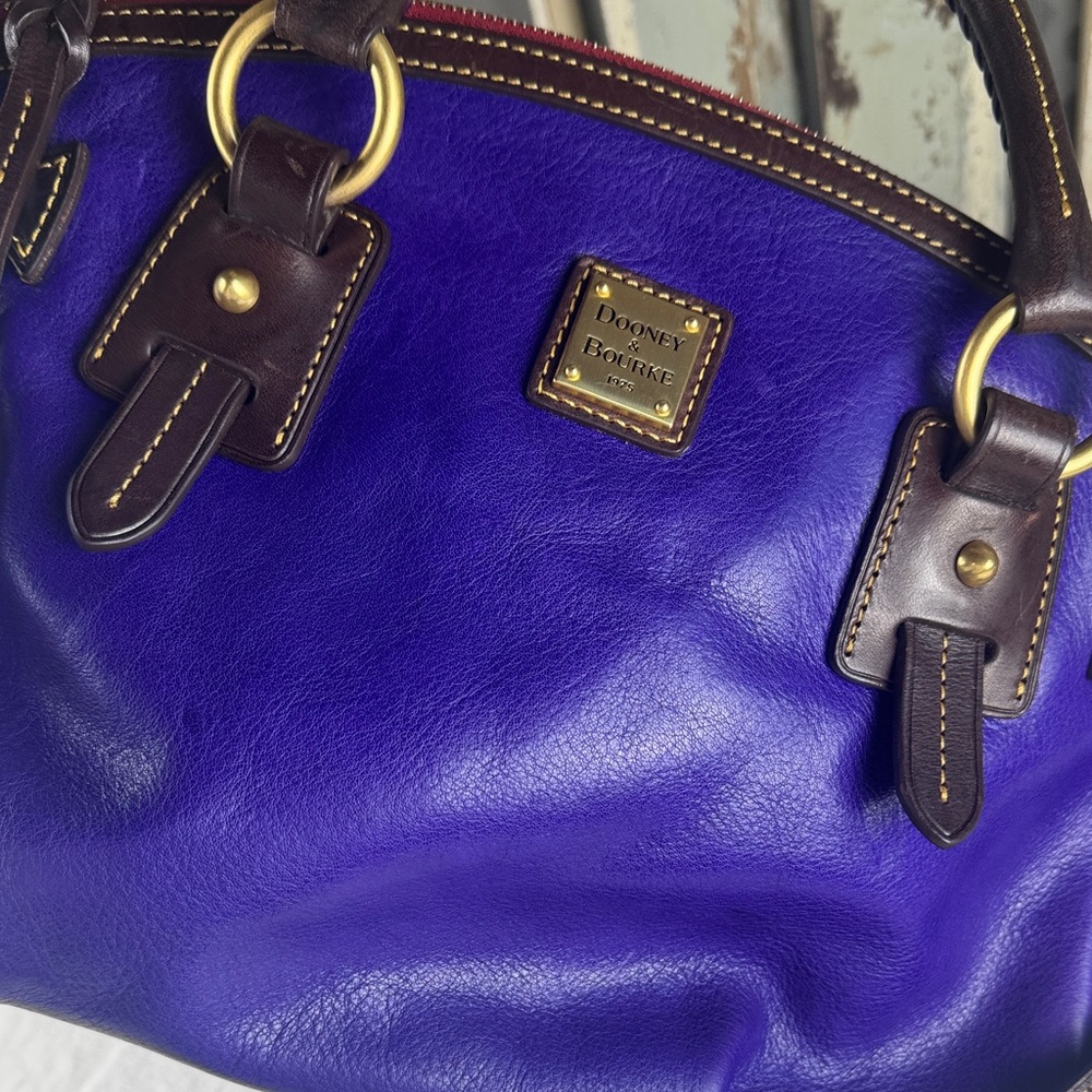 Dooney & Bourke Stanwich Satchel Purple Toledo Leather. RARE. - Picture 7 of 16